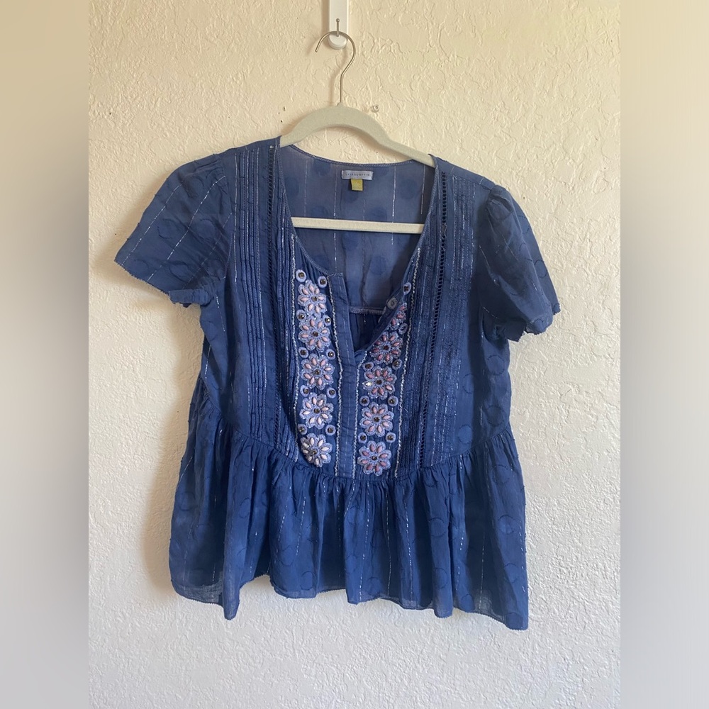 Leifsdottor Navy blouse.